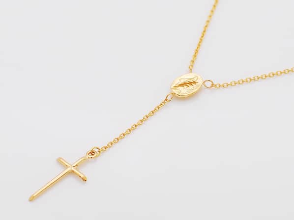 rosary necklace-gold-