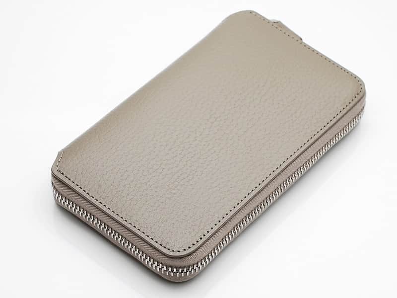 MIDDLE ZIP WALLET/TAUPE