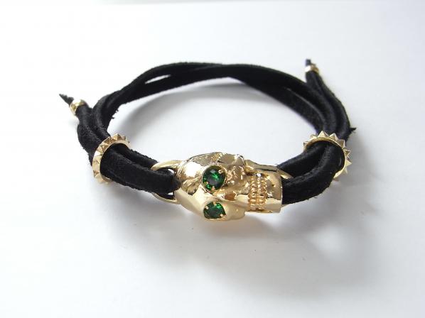 CLOWN SKULL BRACELET/GP+GECZ+BK