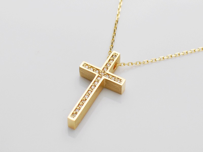 TWO ME CROSS NECKLACE/K18YG/(S)