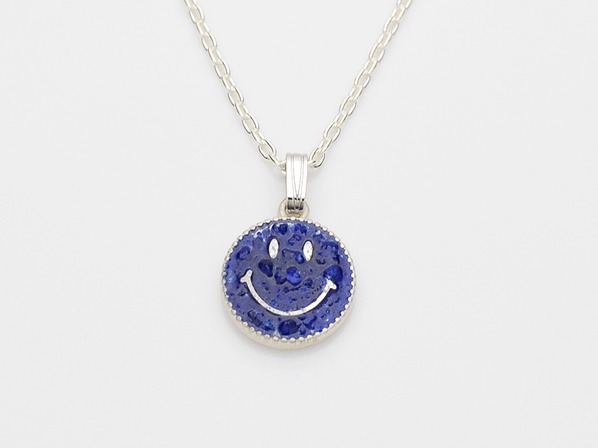 Crushed Stone Smile Top With Dichromatic Chain-Lapis-