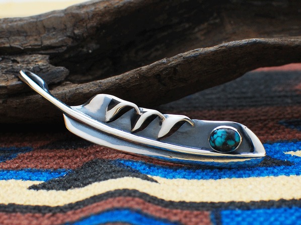 WING FEATHER WITH TURQUOISE/NATIVE SPIRIT（ネイティブスピリット 