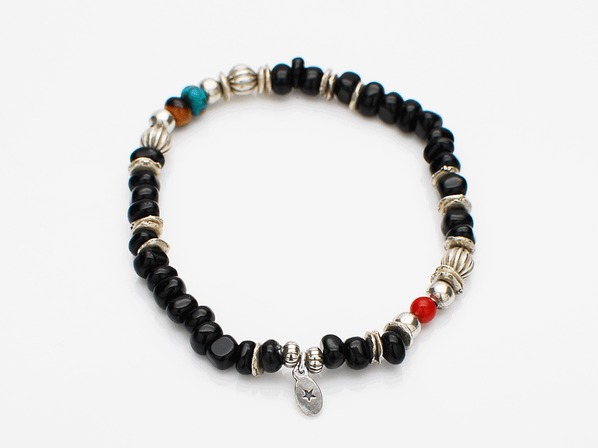 Tumble Stone Short Bracelet-Black Agate-