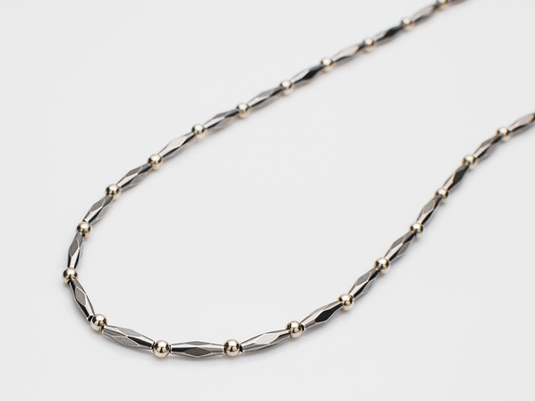 Cut Metal Beads Necklace&3-Roll Bracelet