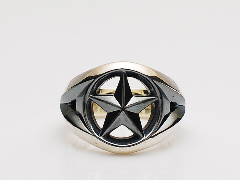 .Triangle Wire Star Ring-Wide-.